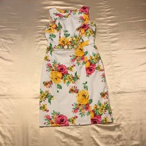 *CHARTER CLUB* floral print dress w/ belt